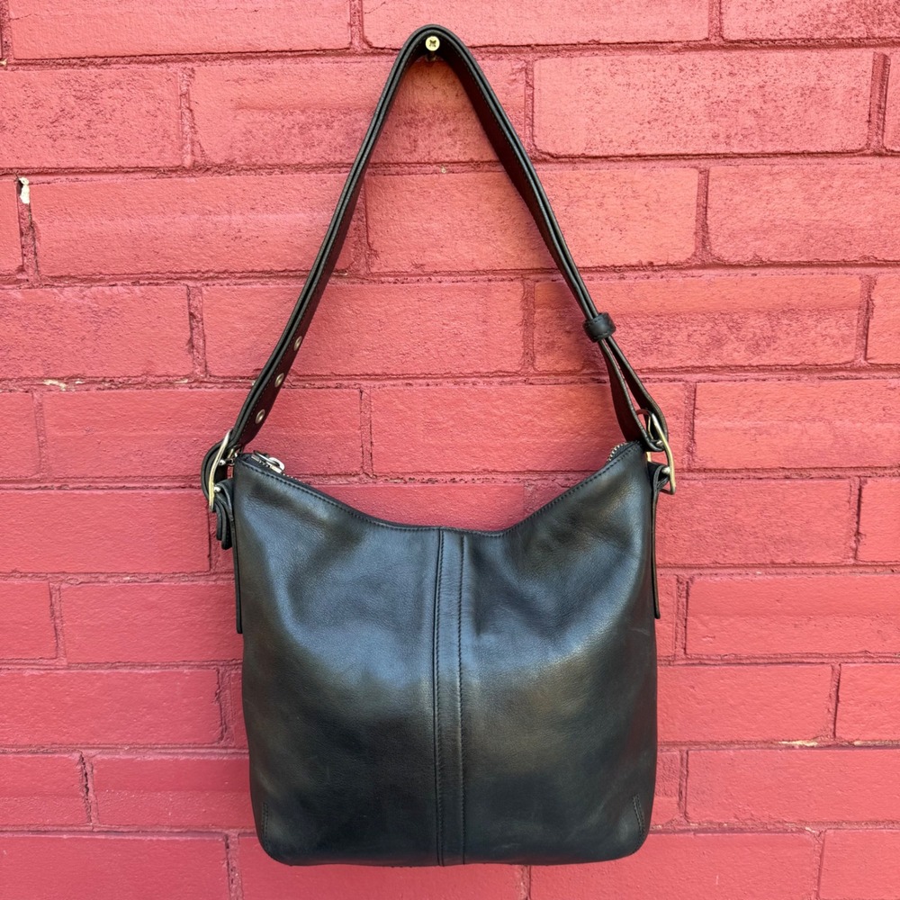 Coach 9326 Black Leather Ergo Hobo Shoulder Bag Vintage Y2K Minimalist